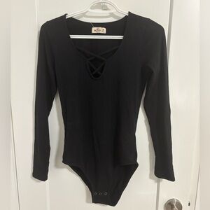 Hollister Black Criss-Cross Bodysuit